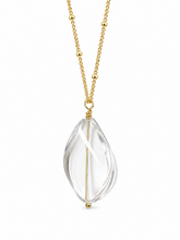 Load image into Gallery viewer, Curved Crystal Quartz Necklace