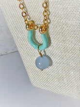Load image into Gallery viewer, Horseshoe Morganite Necklace - Blue