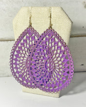 Load image into Gallery viewer, Hand-Painted Raspberry Filigree Earrings
