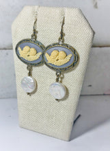 Load image into Gallery viewer, Purple & Ivory Angel Cameo Earrings