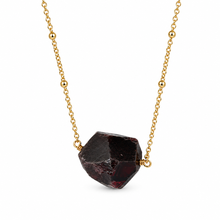 Load image into Gallery viewer, Faceted Garnet Nugget Necklace