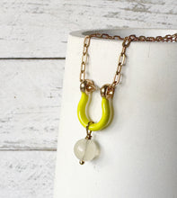 Load image into Gallery viewer, Yellow Horseshoe Necklace with Morganite