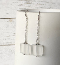 Load image into Gallery viewer, White Faux Seaglass Earrings