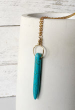 Load image into Gallery viewer, Blue Howlite Spear Necklace