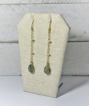 Load image into Gallery viewer, Labradorite and Pearl Earrings