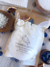Load image into Gallery viewer, Sodalite & Sel Gris Crumbled Bath Bomb Bath Soak