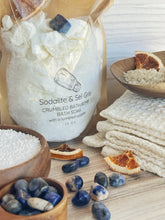 Load image into Gallery viewer, Sodalite & Sel Gris Crumbled Bath Bomb Bath Soak