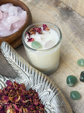 Load image into Gallery viewer, Rose Quartz & Rose Votive Candle