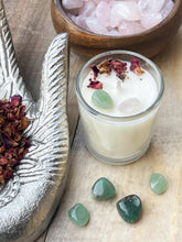 Load image into Gallery viewer, Rose Quartz & Rose Votive Candle
