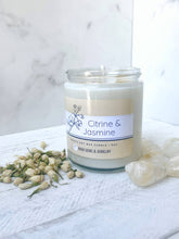 Load image into Gallery viewer, Citrine & Jasmine Candle Organic Soy Wax Candle