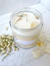 Load image into Gallery viewer, Citrine & Jasmine Candle Organic Soy Wax Candle