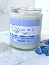 Load image into Gallery viewer, Sodalite & Sel Gris Organic Soy Wax Candle