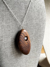 Load image into Gallery viewer, Wood and Gray Pearl Necklace
