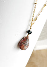 Load image into Gallery viewer, Maybe Leopard Skin Jasper and Black Glass Necklace
