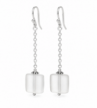 Load image into Gallery viewer, White Faux Seaglass Earrings
