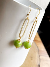 Load image into Gallery viewer, Green Oval Earrings
