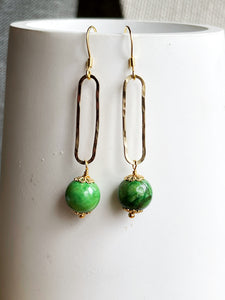Green Oval Earrings