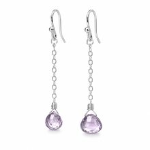 Load image into Gallery viewer, Faceted Amethyst Teardrop Earrings
