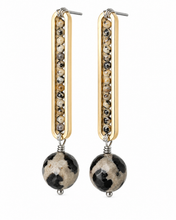 Load image into Gallery viewer, Dalmatian Jasper Mixed Metal Earrings
