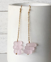 Load image into Gallery viewer, Pink Faux Sea Glass Nugget Earrings
