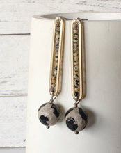Load image into Gallery viewer, Dalmatian Jasper Mixed Metal Earrings
