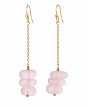 Load image into Gallery viewer, Pink Faux Sea Glass Nugget Earrings
