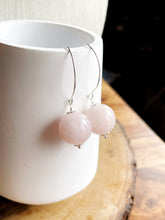 Load image into Gallery viewer, Rose Quartz Sphere Earrings
