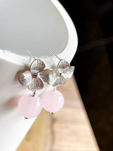 Silver Flower Spring Flower Earrings