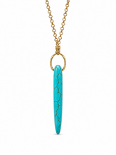 Load image into Gallery viewer, Blue Howlite Spear Necklace

