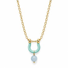 Load image into Gallery viewer, Horseshoe Morganite Necklace - Blue
