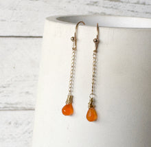 Load image into Gallery viewer, Faceted Carnelian Briolette Earrings
