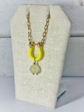 Load image into Gallery viewer, Yellow Horseshoe Necklace with Morganite
