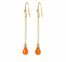 Load image into Gallery viewer, Faceted Carnelian Briolette Earrings
