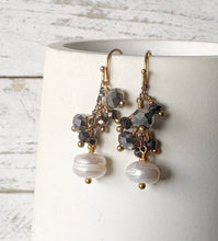 Load image into Gallery viewer, Pearl &amp; Glass Cluster Earrings
