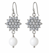 Load image into Gallery viewer, Crystal Star &amp; White Agate Earrings
