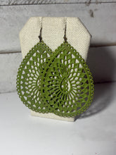 Load image into Gallery viewer, Hand-Painted Peridot Filigree Earrings
