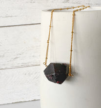 Load image into Gallery viewer, Faceted Garnet Nugget Necklace
