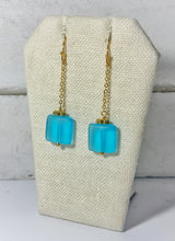 Load image into Gallery viewer, Blue Faux Seaglass Earrings
