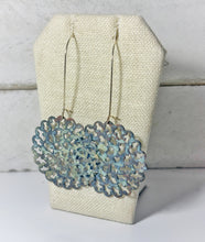 Load image into Gallery viewer, Blue Patina Filigree Earrings

