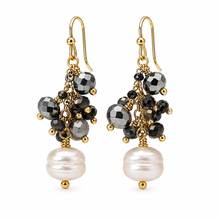 Load image into Gallery viewer, Pearl &amp; Glass Cluster Earrings
