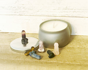 Penis Gemstone Stash Jar - Organic Soy Wax Candle