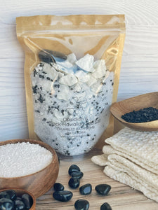 Obsidian & Black Sea Salt Crumbled Bath Bomb Bath Soak