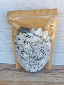 Obsidian & Black Sea Salt Crumbled Bath Bomb Bath Soak