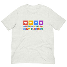 Load image into Gallery viewer, American Runs on Gay Furries Unisex T-shirt
