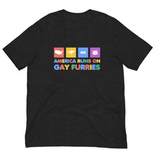 Load image into Gallery viewer, American Runs on Gay Furries Unisex T-shirt
